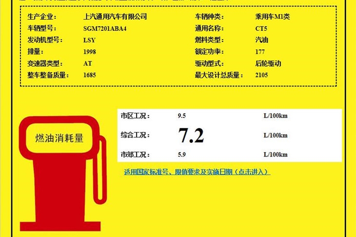 凯迪拉克国产版CT5油耗曝光 百公里7.2L油/成都车展亮相