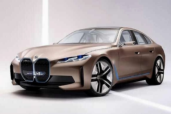 宝马纯电四门轿跑i4官图亮相，外观帅炸，连车标都换了