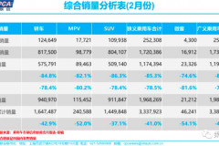 乘联会：2月乘用车零售销量降78.5% 新能源汽车销量降77.7%
