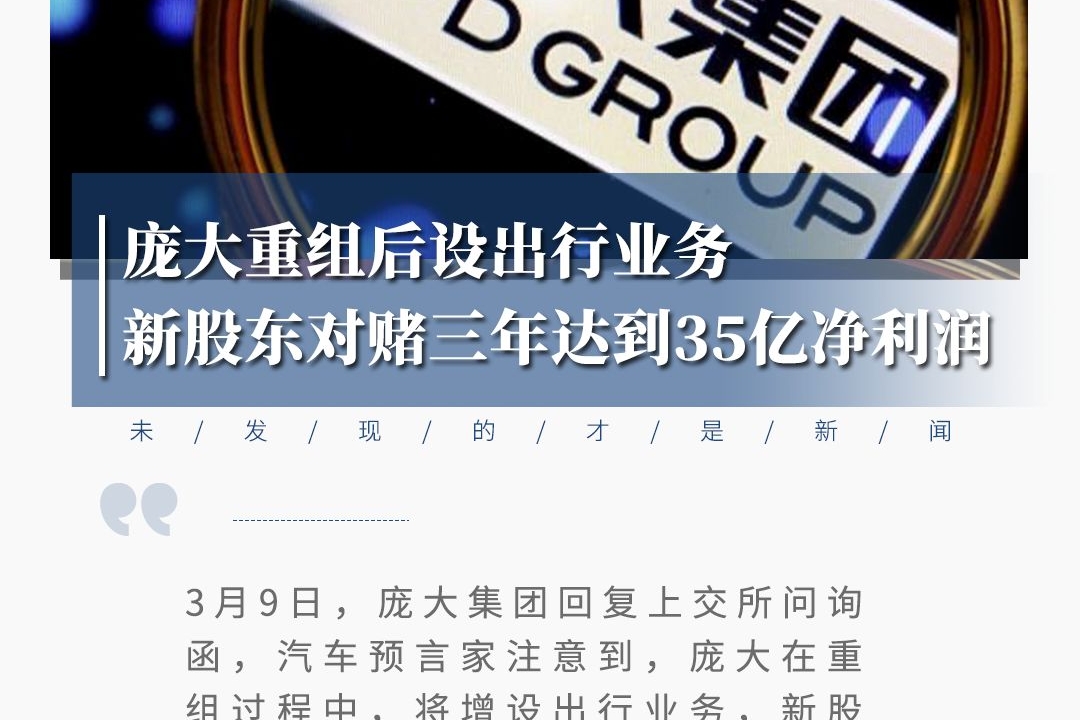 庞大重组后设出行业务 新股东对赌三年达到35亿净利润 |汽车预言家