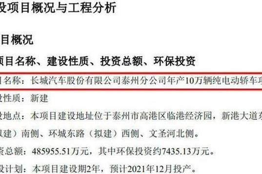 重磅车型弥补产品空缺 长城纯电动轿车或年底下线