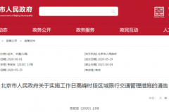 6月1日执行 北京恢复机动车尾号轮换限行