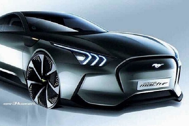 尾灯造型酷似兰博基尼，Mustang Mach-F纯电版假想图曝光