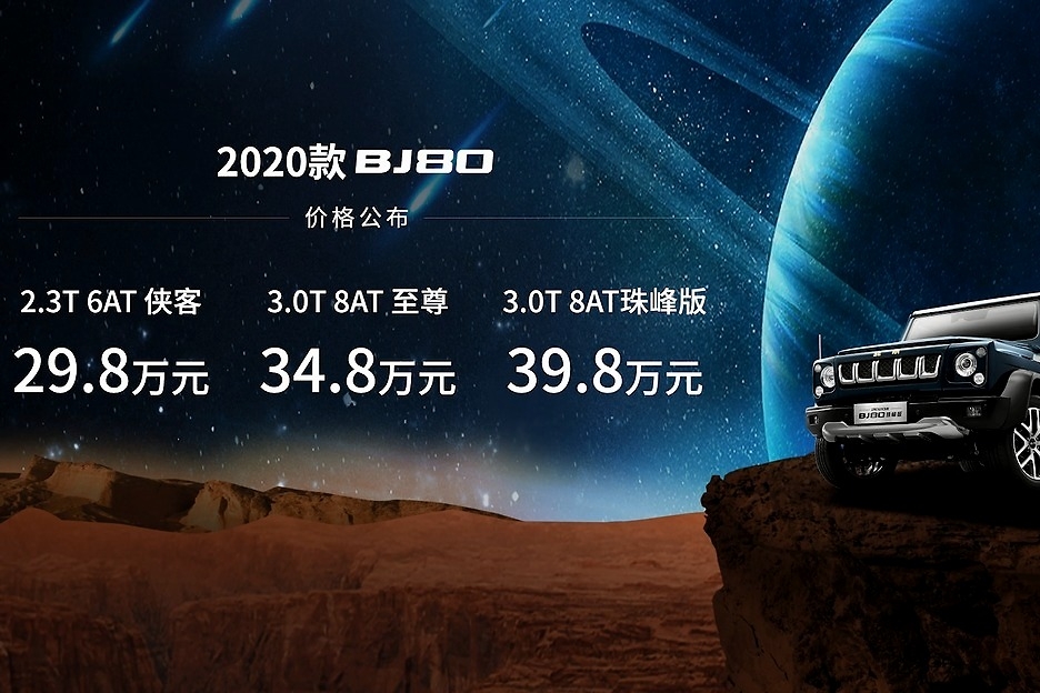 售价29.8-39.8万元 2020款BJ80携手中国第一辆火星车荣耀上市