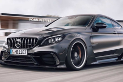 梅赛德斯AMG C63 Coupe黑色渲染图 拥有503马力