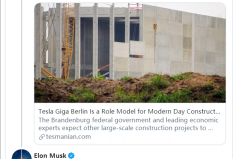 马斯克感谢德国政府为工厂开绿灯