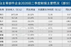 24家自主零部件企业三季报一览：宁德时代、德赛西威、东安动力表现最抢眼