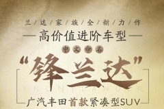 广汽丰田全新SUV定名“锋兰达” 将于广州车展正式发布