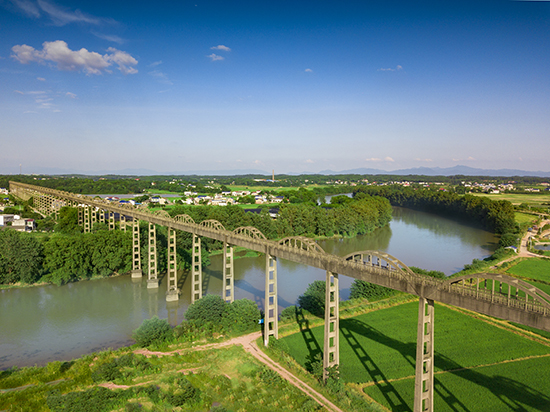 从高空俯瞰春华镇春华山村,村墅掩映在大片绿色中/章帝摄做实乡村振兴