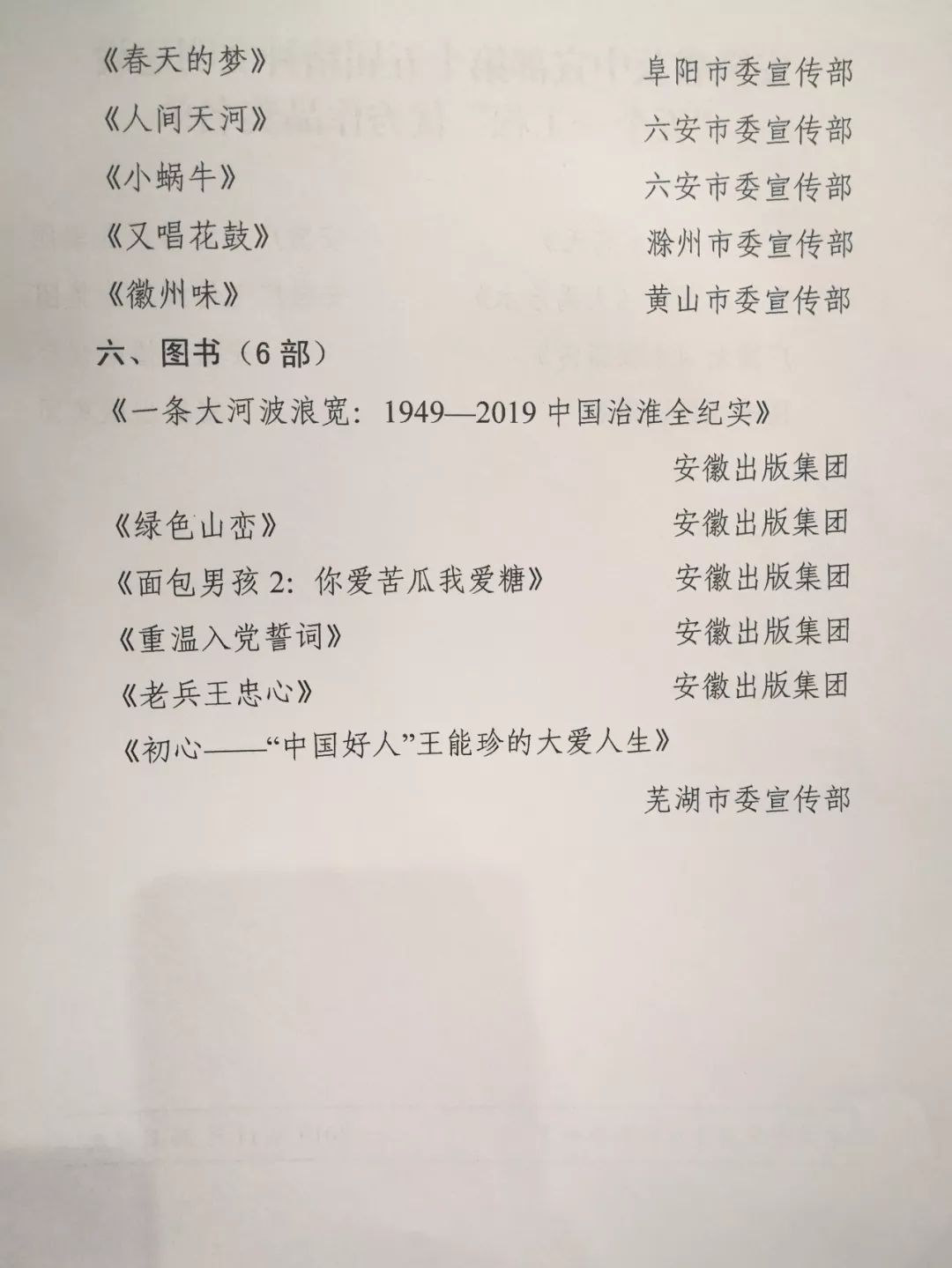 这60部作品荣获安徽省“五个一工程”奖！（名单）（最新发布）