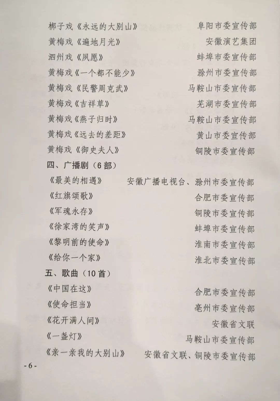 这60部作品荣获安徽省“五个一工程”奖！（名单）（最新发布）