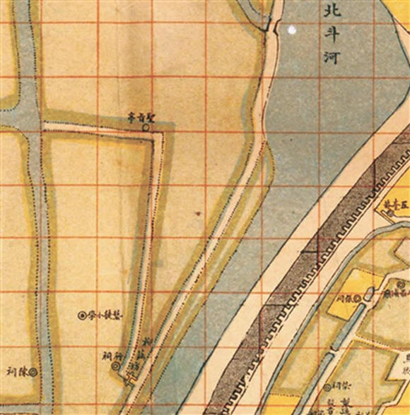 1914年《最新宁波城厢图》里的柳庄坊和圣旨亭