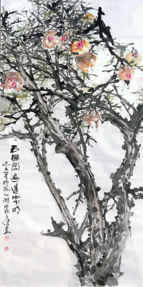 (吴昌硕弟子)影响而热爱中国画,在四伯杭州张剑维(杭州老四)处深造