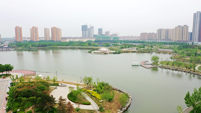 山东阳信航拍感受九龙湖夏日碧波荡漾
