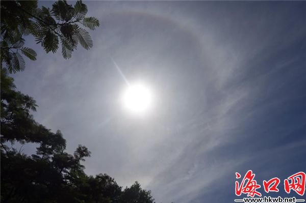 高考次日海口现“日晕”景观 天气或有变