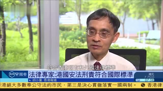 香港法律专家：港国安法刑责符合国际标准