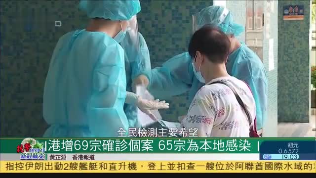 香港新增69宗确诊个案,65宗为本地感染