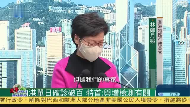 香港单日新冠确诊破百,特首：与增检测有关