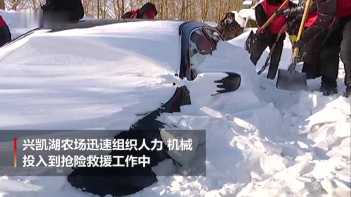 黑龙江省密山市遭遇罕见风吹雪天气
