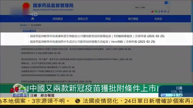 中国又两款新冠疫苗获批附条件面市