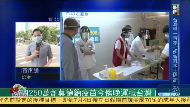 记者连线,250万剂莫德纳疫苗今傍晚运抵台湾