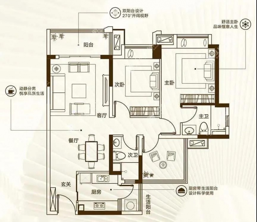 钧明里94㎡户型图