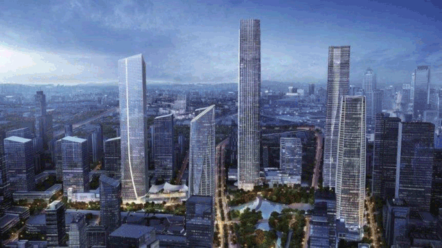 汉峪金谷随后建设,奥体一举奠定中心位置.
