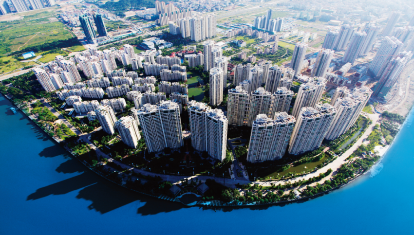 华发新城沿河实景图