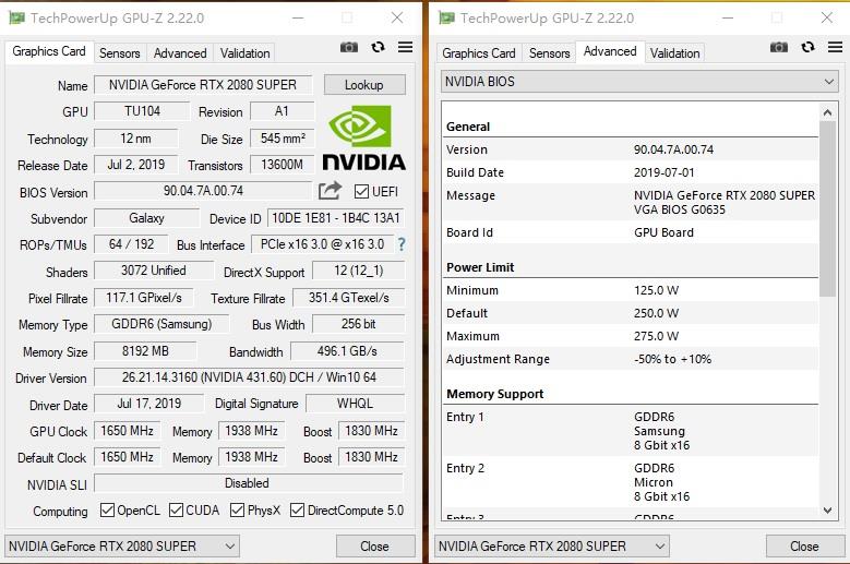 影驰RTX 2070 Super Gamer OC/2080 Super大将评测：高端与性价比各取所需