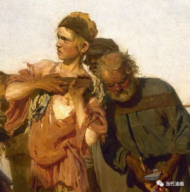 《伏尔加河上的纤夫》 局部