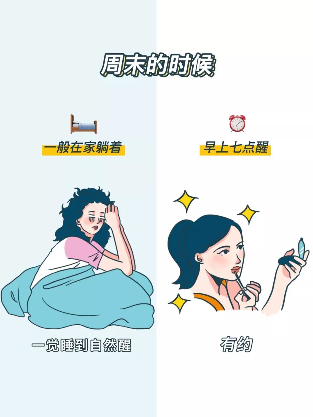 内向女生发朋友圈 vs 外向女生发朋友圈