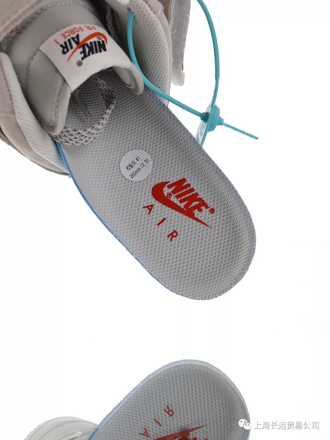 空军一号经典 中帮 全掌air sole气垫 麂皮浅灰白3m
