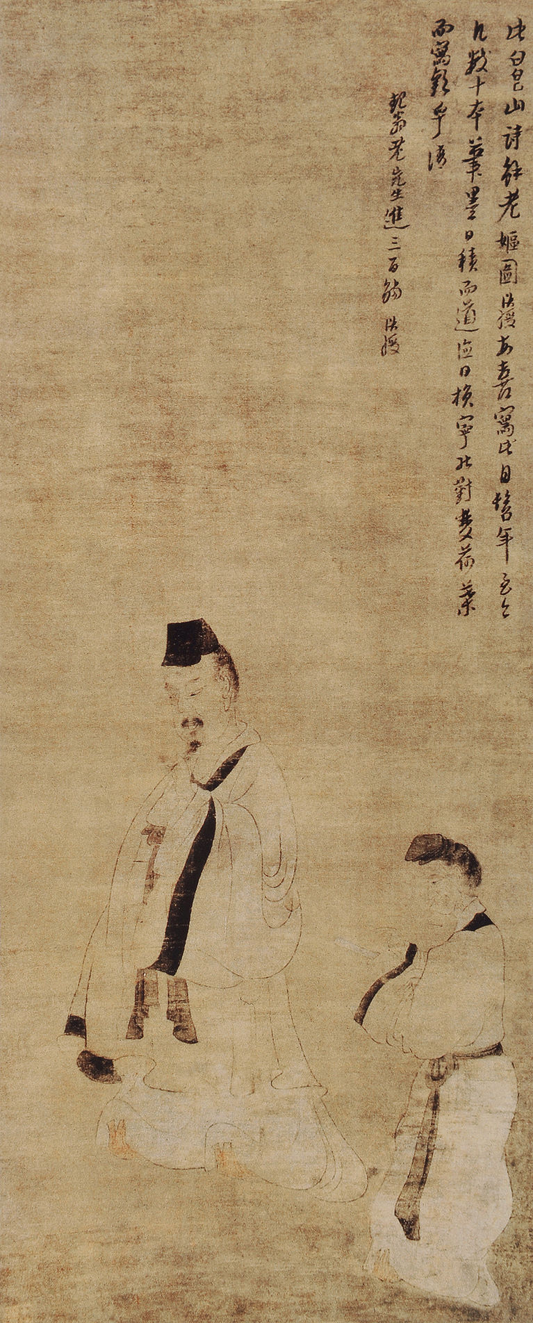 明 陈洪绶 老妪解诗图 35x85cm 约1636