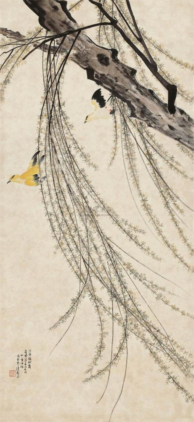 其画风清新恬淡,得居廉真传-岭南画派创始三杰之陈树人