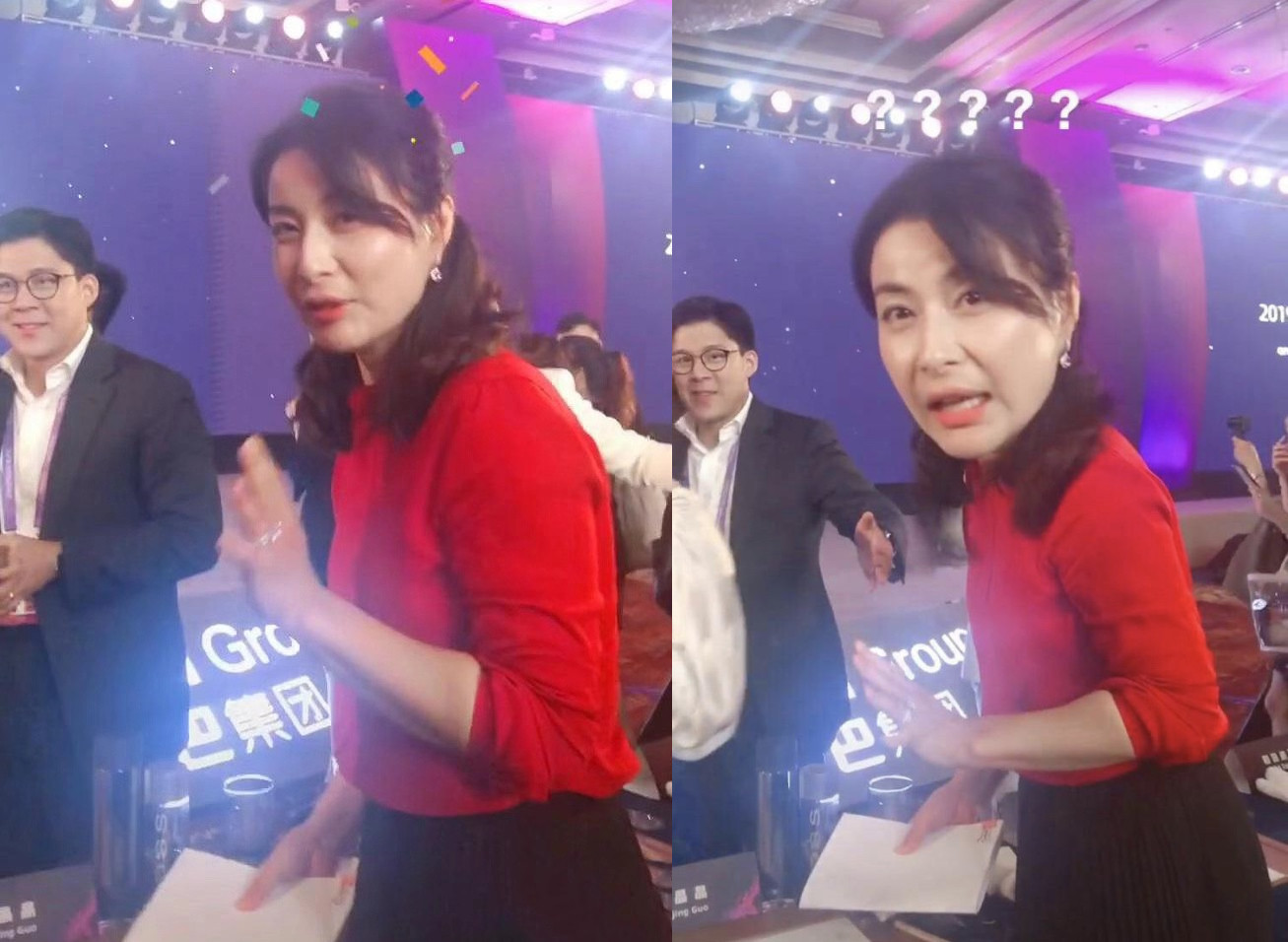 郭晶晶演讲手上大钻戒抢镜，霍启刚全程注视爱妻变迷弟