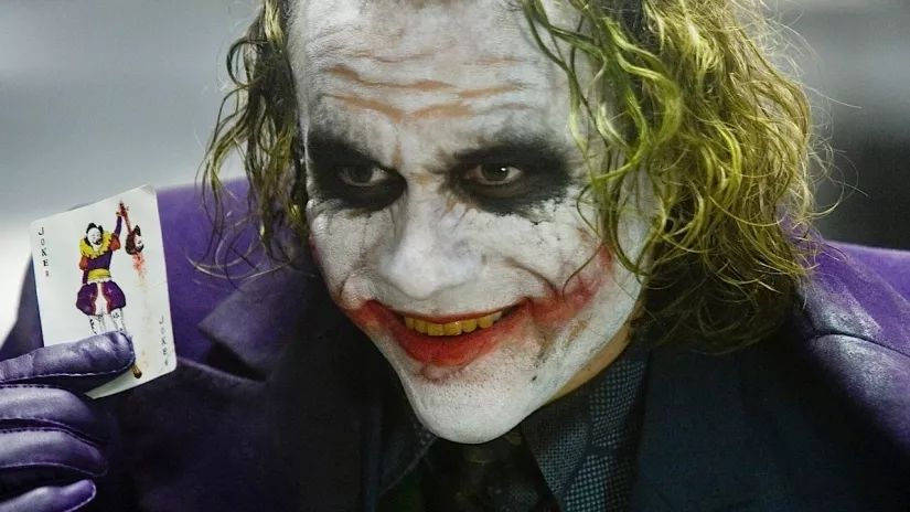 heath ledger"s joker in the dark knight