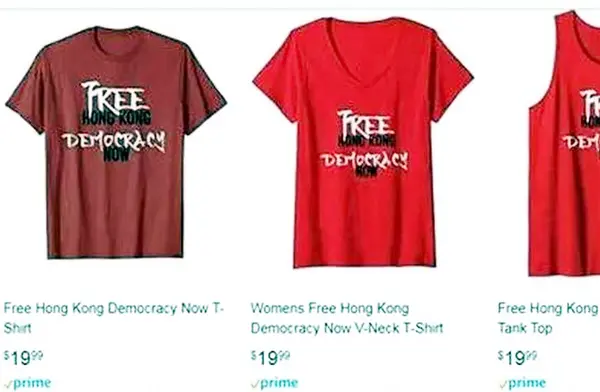 这是对“一国两制”的严重挑衅！亚马逊公然售卖“港独”T恤