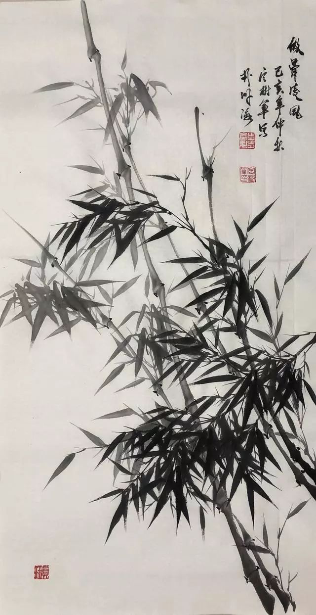 擅长画竹,荷花,梅花,虾等