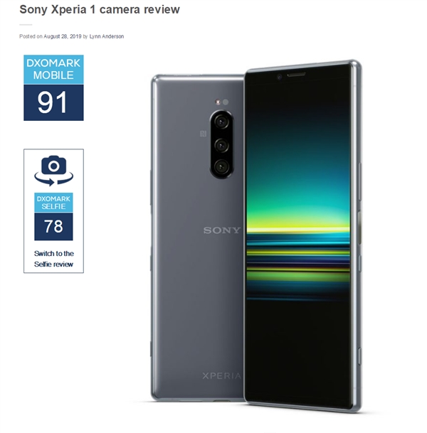 索尼Xperia 1 DxOMark拍照测试仅得91分：排名第33