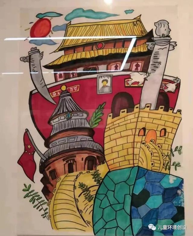 国庆主题儿童画 插画 70周年 发布人:木子 少儿创意美术 国庆节海报手