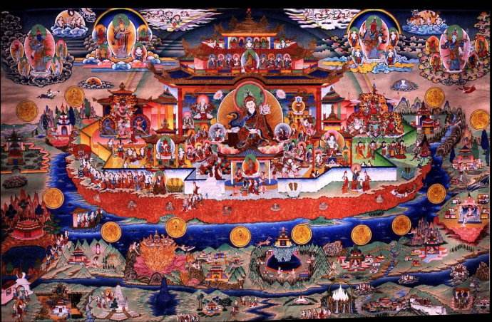 十方诸佛菩萨的总集莲花生大士、唐卡、佛像、高清桌面