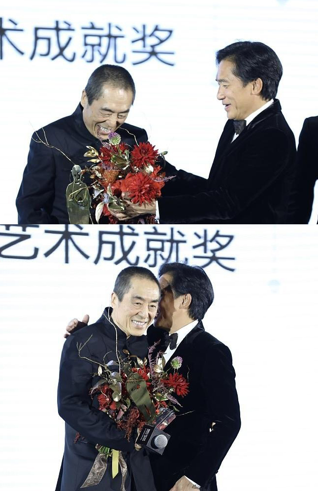 「熊猫娱乐」张艺谋获终身成就奖，妻子陈婷盛装出席，与刘嘉玲斗艳完胜