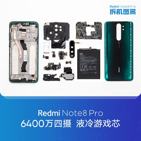 红米Note 8 Pro官方拆机图来了：真材实料