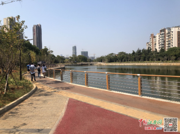 昔日"龙须沟"变身休闲公园 南昌玉带河绿树成荫四季花香