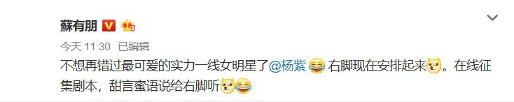 「肥罗大电影」苏有朋回应杨紫落选《左耳》，他还不算《中餐厅》的情商王者？