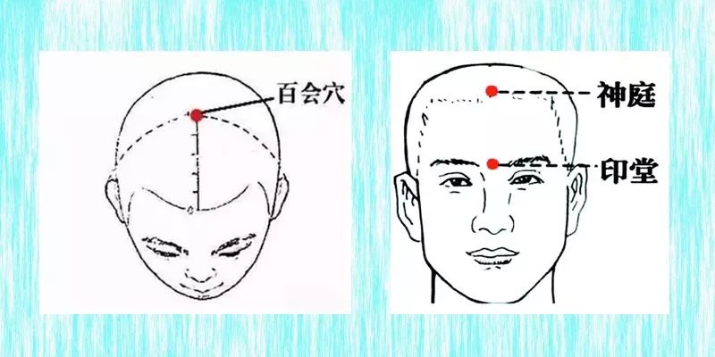 叩击百会穴(两耳角直上连线中点),可改善情绪,消除烦恼;点按神庭穴(在