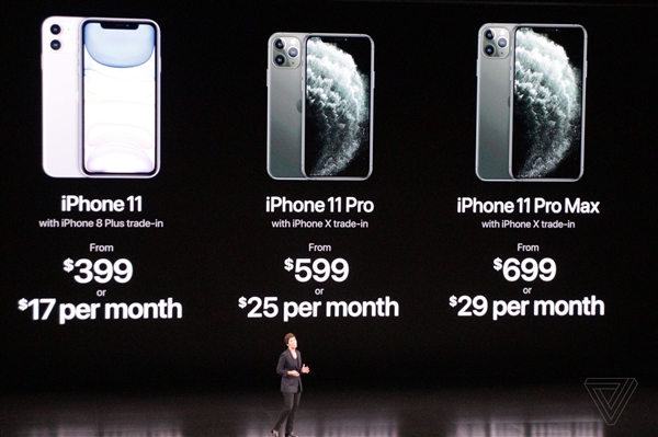 iPhone 11系列价格公布！降至699美元起