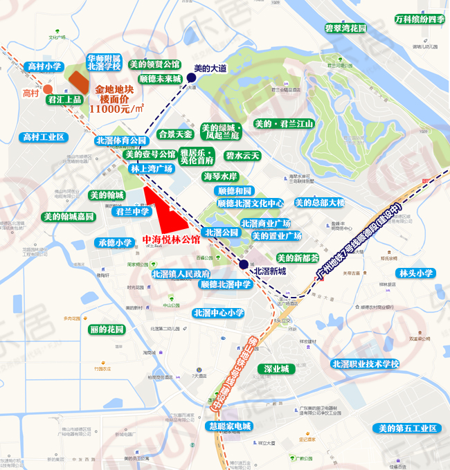 双轨道沿线!中海北滘首子规划披露:将建25座住宅 可容纳1024户