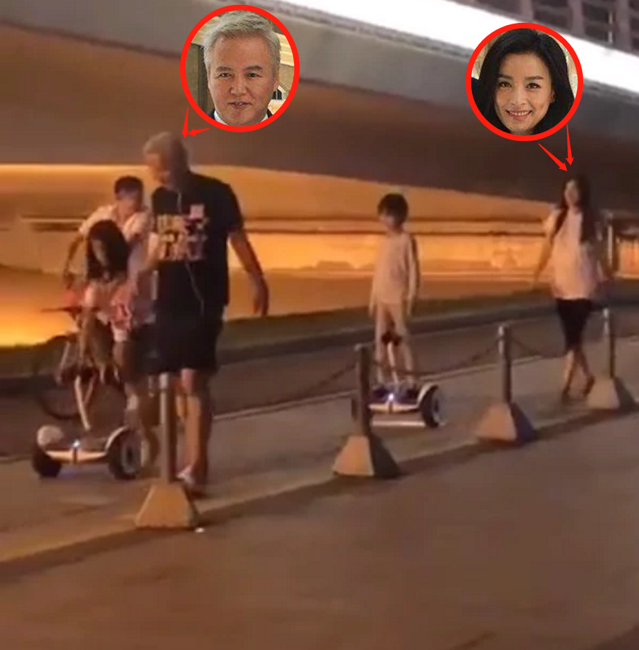 林瑞阳一家街头散步，老婆张庭衣着宽松，小腹圆凸有情况？