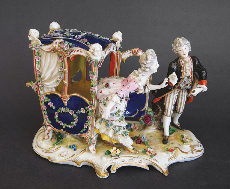 意大利那不勒斯座轿迎亲瓷塑